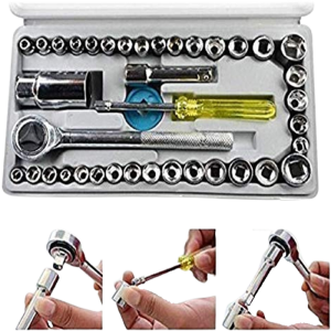 Socket Set 40 Pcs Combination Socket Wrench Set With Box