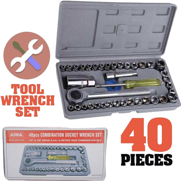 Socket Set 40 Pcs Combination Socket Wrench Set With Box