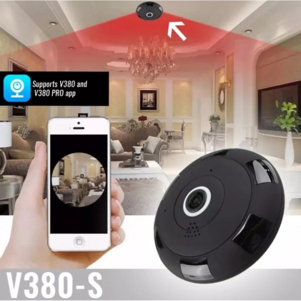 V380 Wifi IP Camera Fish Eye 360 Degree Panoramic Camera 1080P 2.0 Mega Pixel With Night Vision