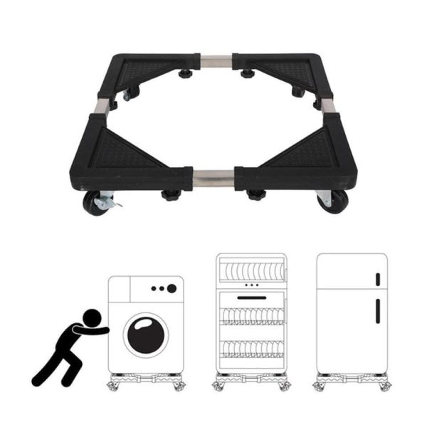 Washing Machine and Refrigerator Stand With Wheels