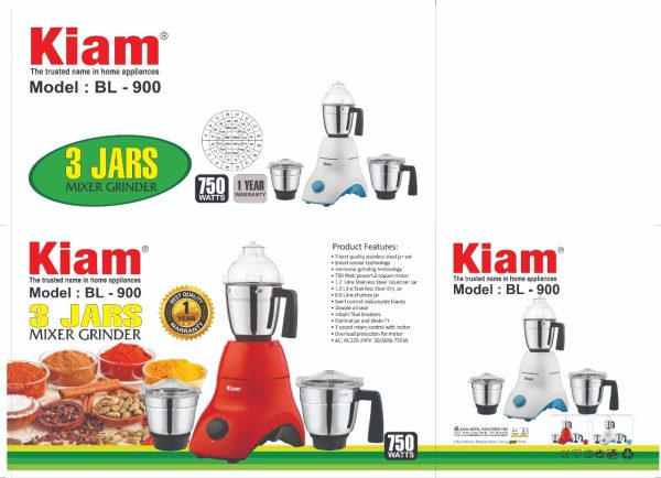 Kiam BL 900 Mixer Grinder (750w)